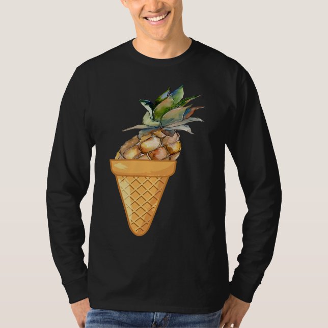 T-SHIRT CRÈME DE GLACE AUX ANANAS - FRUITS ET CRÈME DE GLA (Devant)