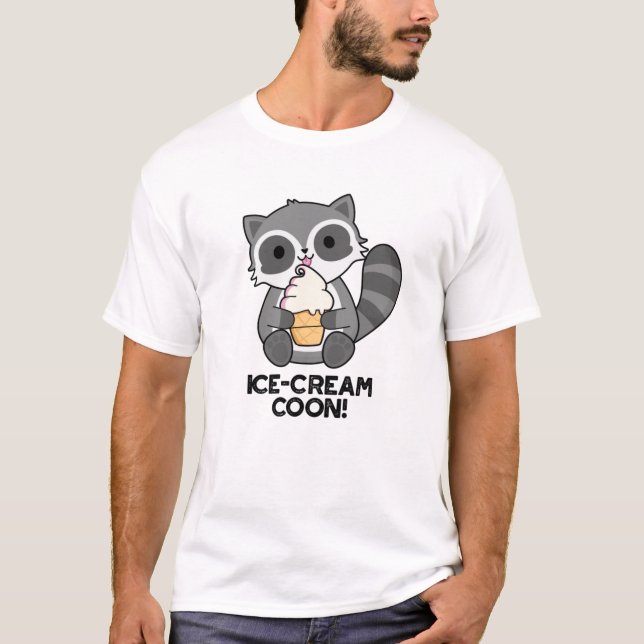 T-shirt Crème de glace Coon drôle animal Racoon Pun (Devant)
