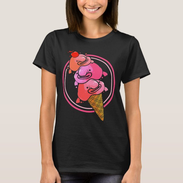 T-shirt Crème de glace de Blobfish Combiné Poisson de mer  (Devant)