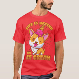 T-shirt Crème De Glace Dit Corgi Shiba Inu