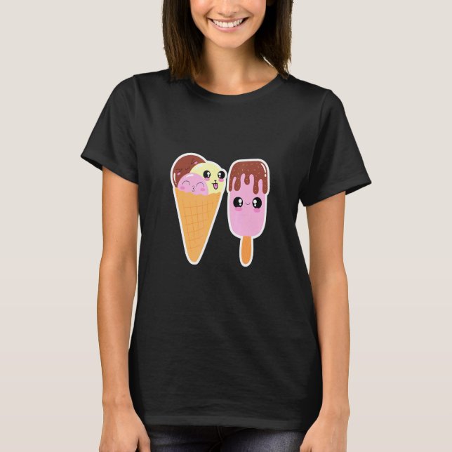 T-shirt Crème De Glace Et Popsicle Bestfriends Dessert (Devant)