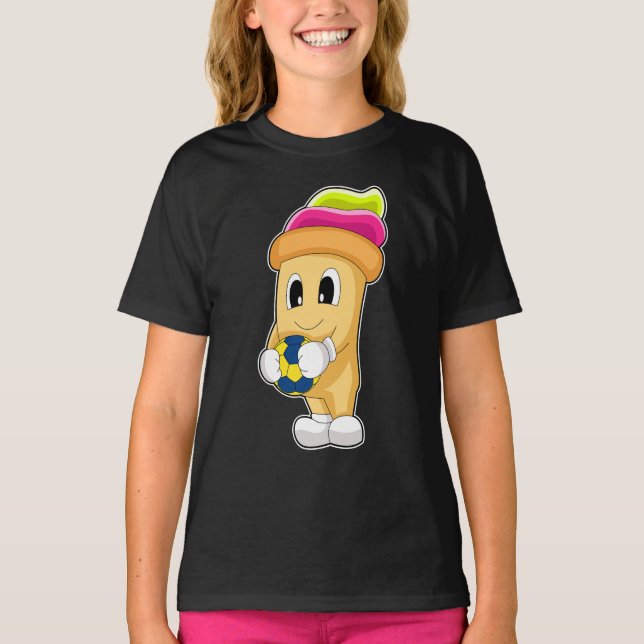 T-shirt Crème de glace Handball player Handball (Devant)