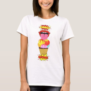 T-shirt Crème de glace OMG WOW - Illustration Pop Art