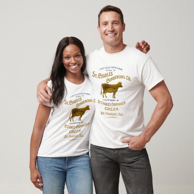 T-shirt CRÈME DE LAIT DE VACHE LAITIÈRE St Charles Illinoi (Unisexe)