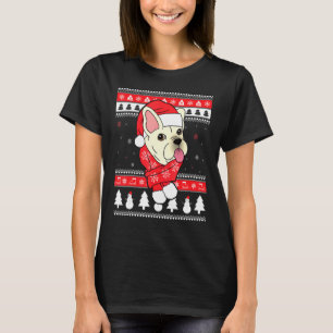 T-shirt Crème French Bulldog Mauvais Noël Noël Noël