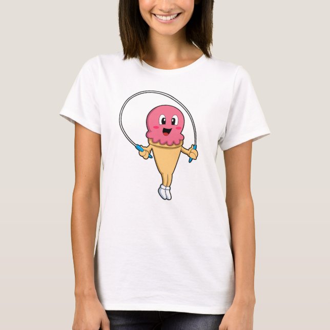 T-shirt Crème glacée à Fitness avec corde (Devant)