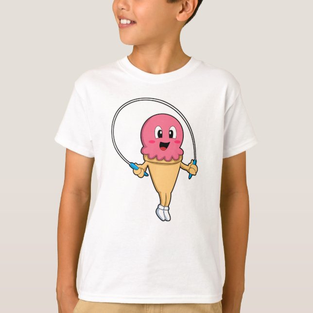 T-shirt Crème glacée à Fitness avec corde (Devant)