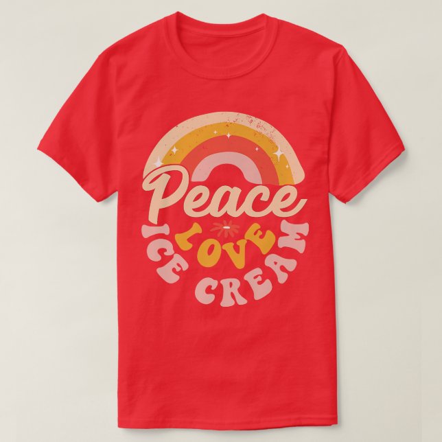 T-shirt Crème glacée Amour été bonbon Cone Kawaii Peace Lo (Design devant)