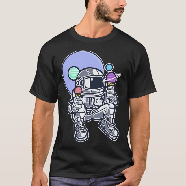 T-shirt Crème glacée astronaute (Devant)