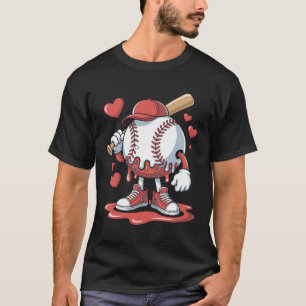T-shirt Crème Glacée Baseball Drip Caractère Art Glace