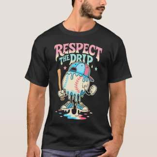 T-shirt Crème Glacée Baseball Drip Pour Garçons Filles Res