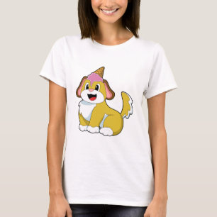 T-shirt Crème glacée Chien avec gaufre