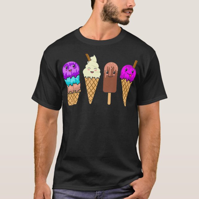 T-shirt Crème glacée Cone drôle Garçons d'été filles Graph (Devant)