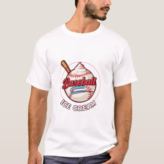 T-shirt crème glacée de base-ball sportifs glace