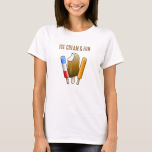T-shirt Crème glacée et plaisir avec des sucettes glacées