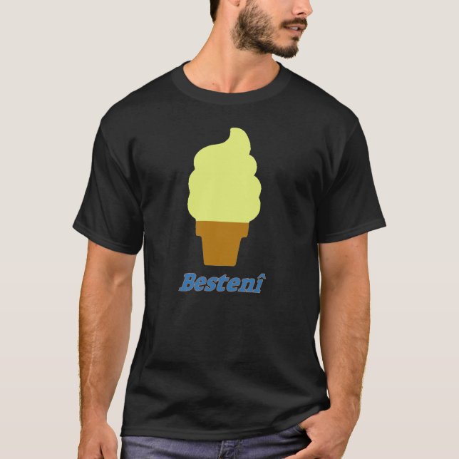T-shirt Crème glacée et texte Bestenî (Devant)