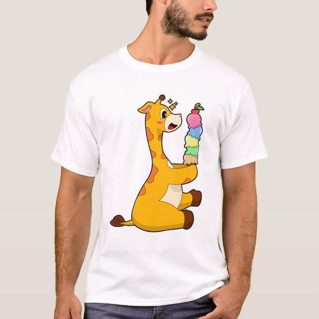 T-shirt Crème glacée Giraffe gaufre (Devant)