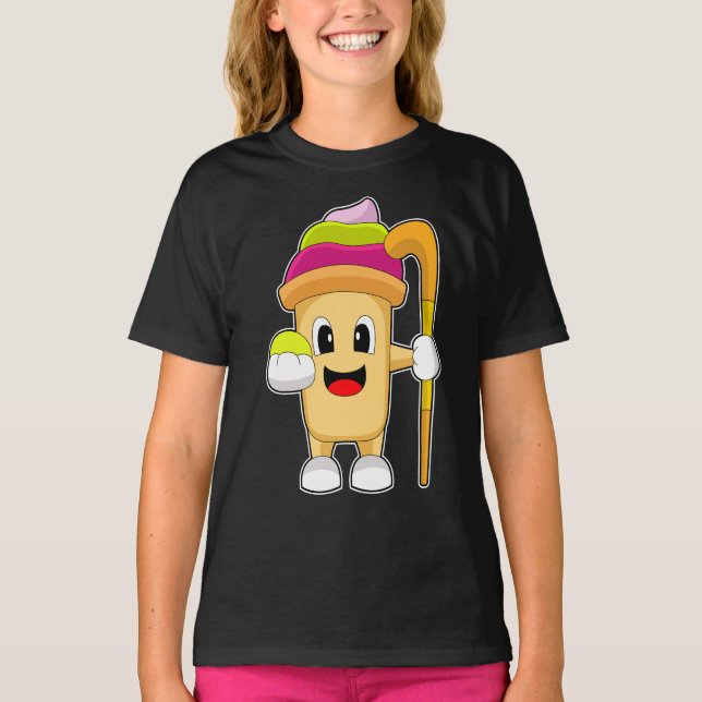 T-shirt Crème glacée Hockey sur glace bâton de hockey (Devant)