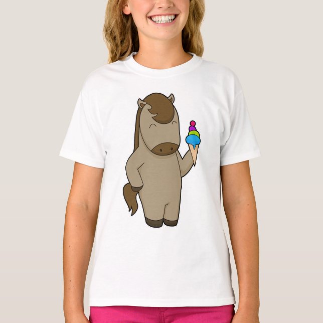 T-shirt Crème glacée Horse gaufre (Devant)