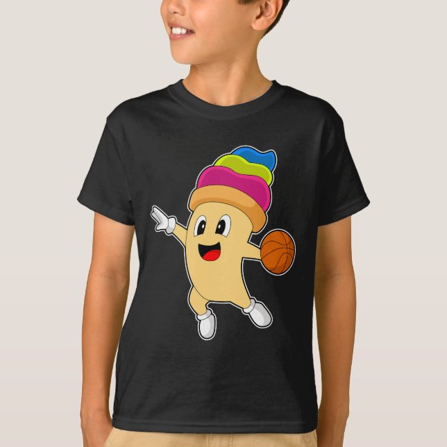 T-shirt Crème glacée Joueur de basket-ball (Devant)
