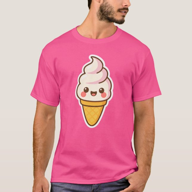 T-shirt Crème glacée Kawaii douce (Devant)