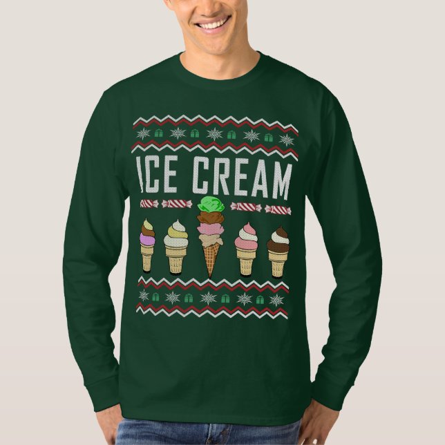 T-shirt Crème glacée laide pull de Noël (Devant)