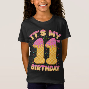 T-Shirt Crème glacée mignonne C'est mon 11e anniversaire 1