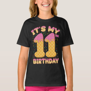 T-shirt Crème glacée mignonne C'est mon 11e anniversaire 1