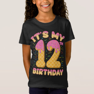 T-Shirt Crème glacée mignonne C'est mon 12e anniversaire 1