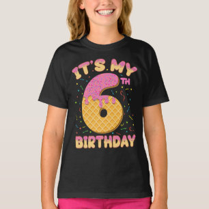 T-shirt Crème glacée mignonne C'est mon 6ème anniversaire 