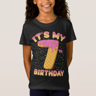 T-Shirt Crème glacée mignonne C'est mon 7ème anniversaire