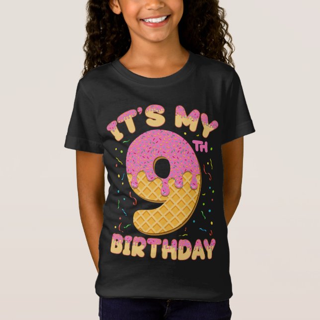 T-Shirt Crème glacée mignonne C'est mon 8ème anniversaire  (Devant)