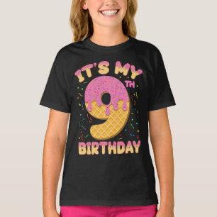 T-shirt Crème glacée mignonne C'est mon 9e anniversaire 9 