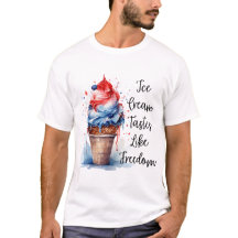 T-shirt crème glacée Patriotique 4 juillet