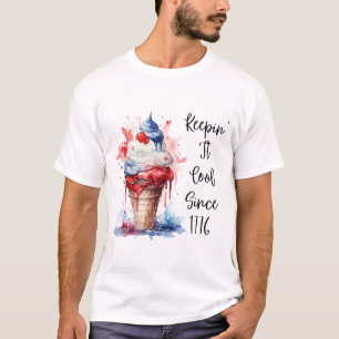 T-shirt crème glacée Patriotique 4 juillet