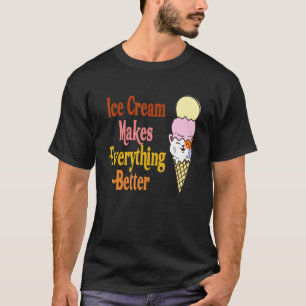 T-shirt Crème Glacée pour Chat Rend Tout Mieux Cuillère po
