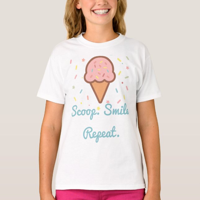 T-shirt Crème glacée pour filles Anniversaire - Scoop. Sou (Devant)