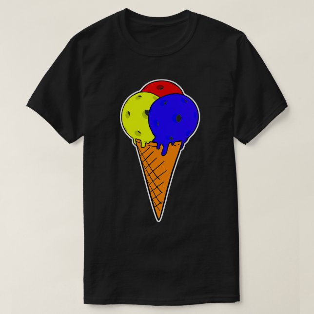 T-shirt Crème glacée Triple Flavor Pickleball (Design devant)