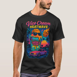 T-shirt Crème vice canicule rétro miami glace floride