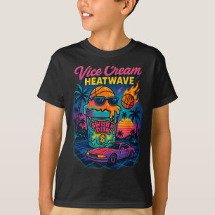 T-shirt Crème vice canicule rétro miami glace floride
