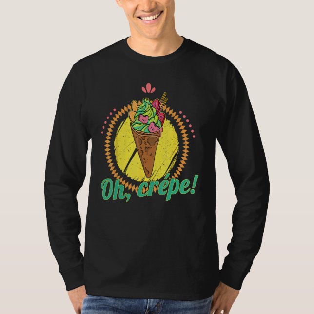 T-shirt Crepe French pancake Matcha crepes baking filling  (Devant)