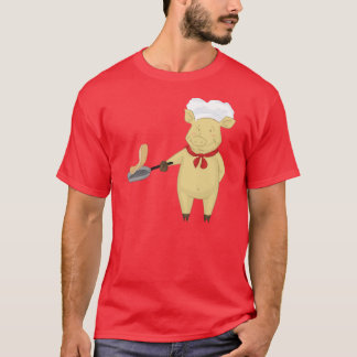 T-shirt Crêpe renversant le chef de porc