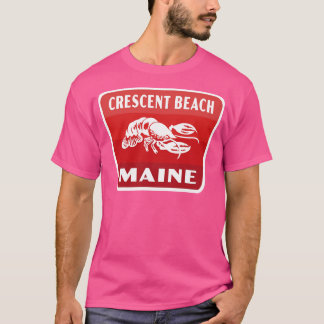 T-shirt Crescent Beach Maine Insigne rétro Rouge