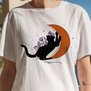 T-shirt Crescent Moon Spirituel Chat Gothique Pastel