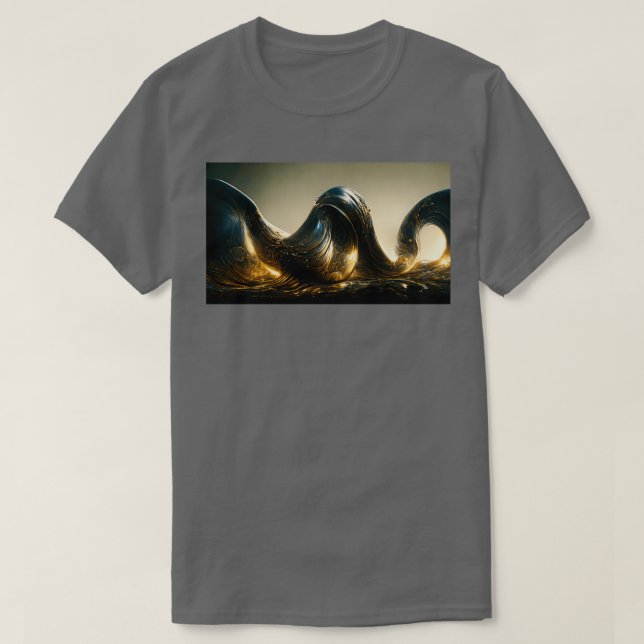 T-shirt Cresting Curvey Vagues métalliques (Design devant)