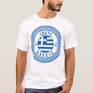 T-shirt Crete Et Drapeau De La Grèce Maillot Homme Blanc