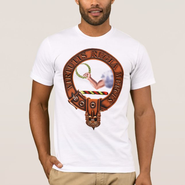 T-shirt Crête et Targe de famille de Skene de clan (Devant)