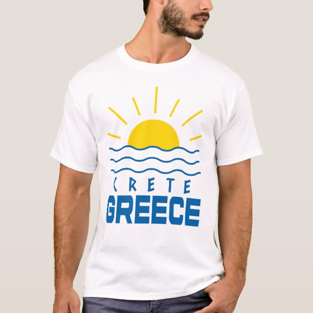 T-shirt Crète Grèce Soleil et Mer Blanc Hommes (Devant)