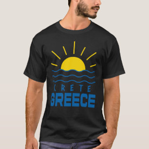 T-shirt Crète Grèce Soleil et mer Noir hommes