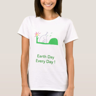 T-shirt Creusement de chien de jour de la terre